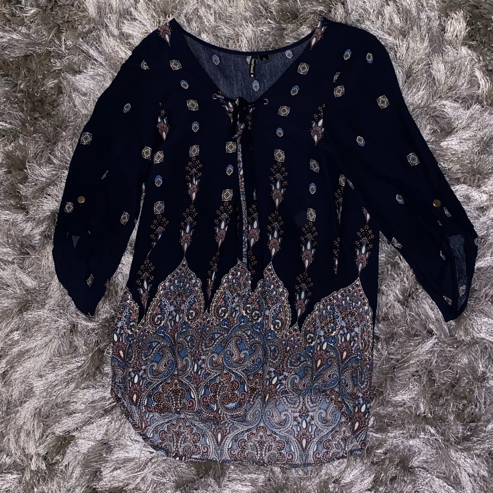 Detailed Long Sleeve Blouse